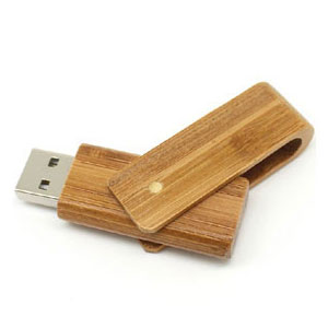 Swivel Styled Bamboo USB Flash Drive