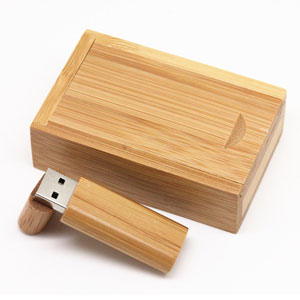 Magnetic Cap Bamboo USB Flash Drive with Box