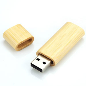 Simple Bamboo USB Flash Drive with Magnetic Cap