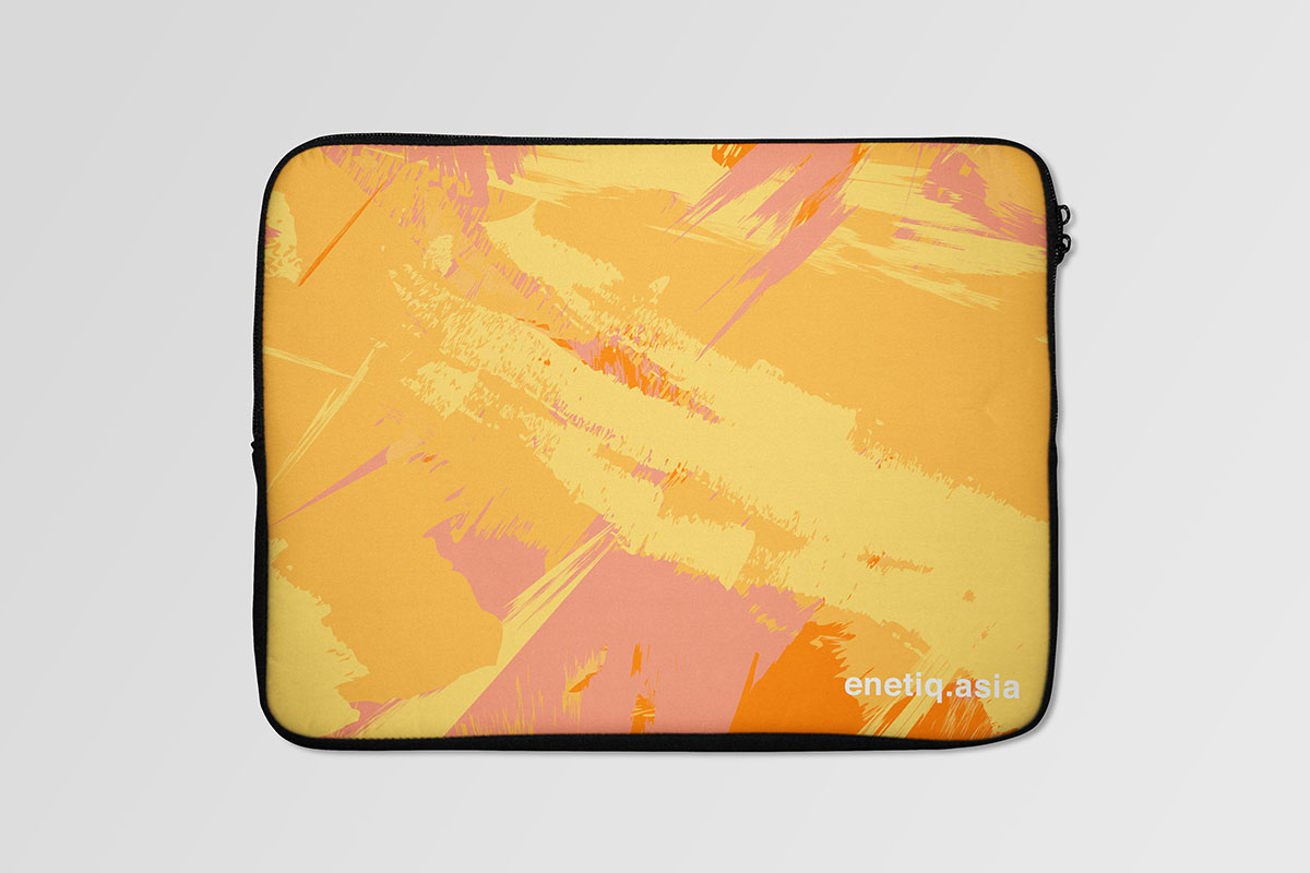 Laptop Sleeve with Abstract Orange Print