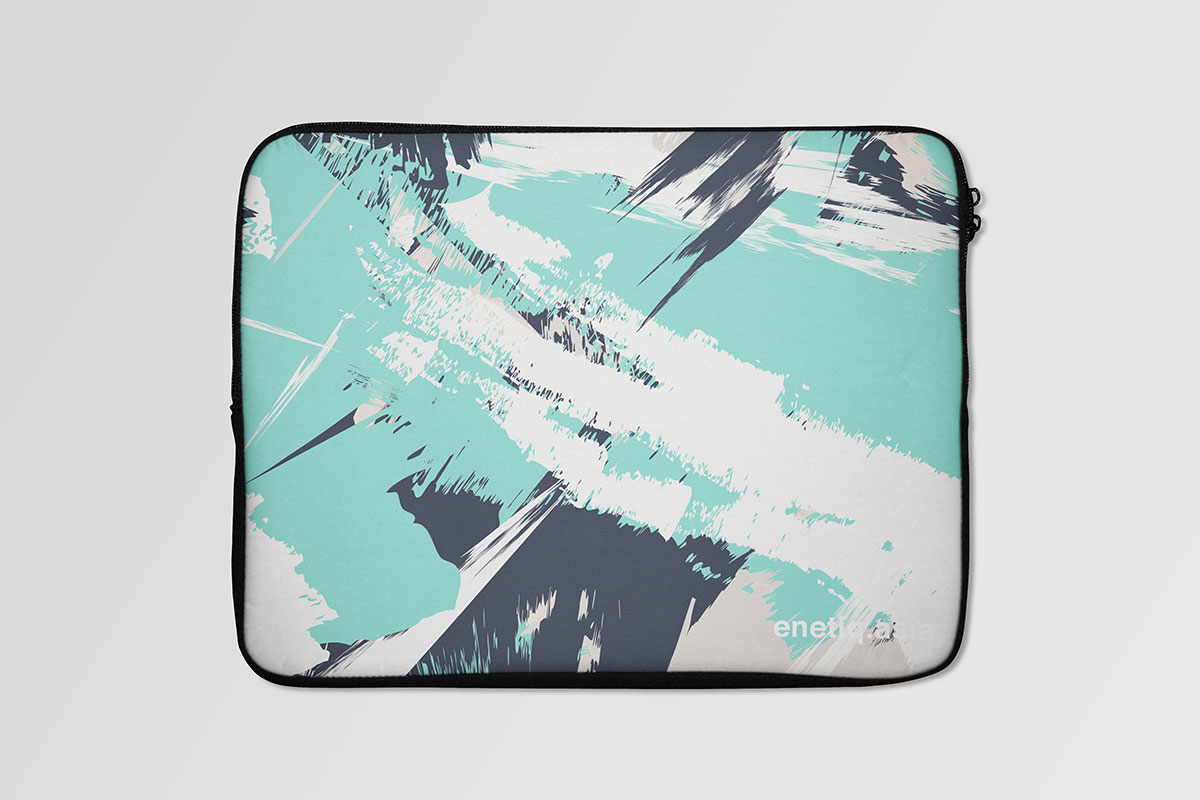 Laptop Sleeve with Blue Abstract Print