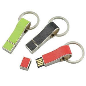 Leather USB Flash Drive with Keyring
